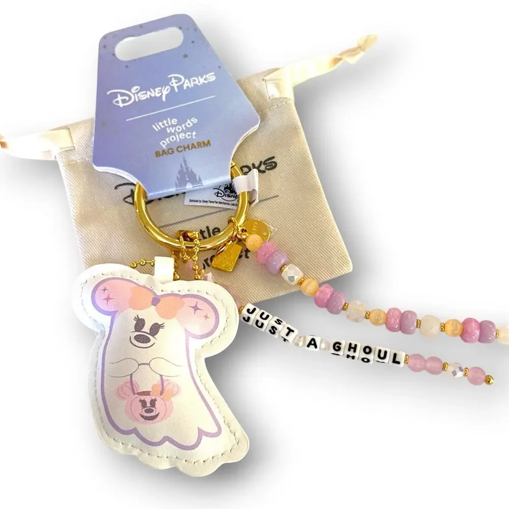 Disney Parks 2026 Halloween Little Words Project Minnie Ghost Keychain New